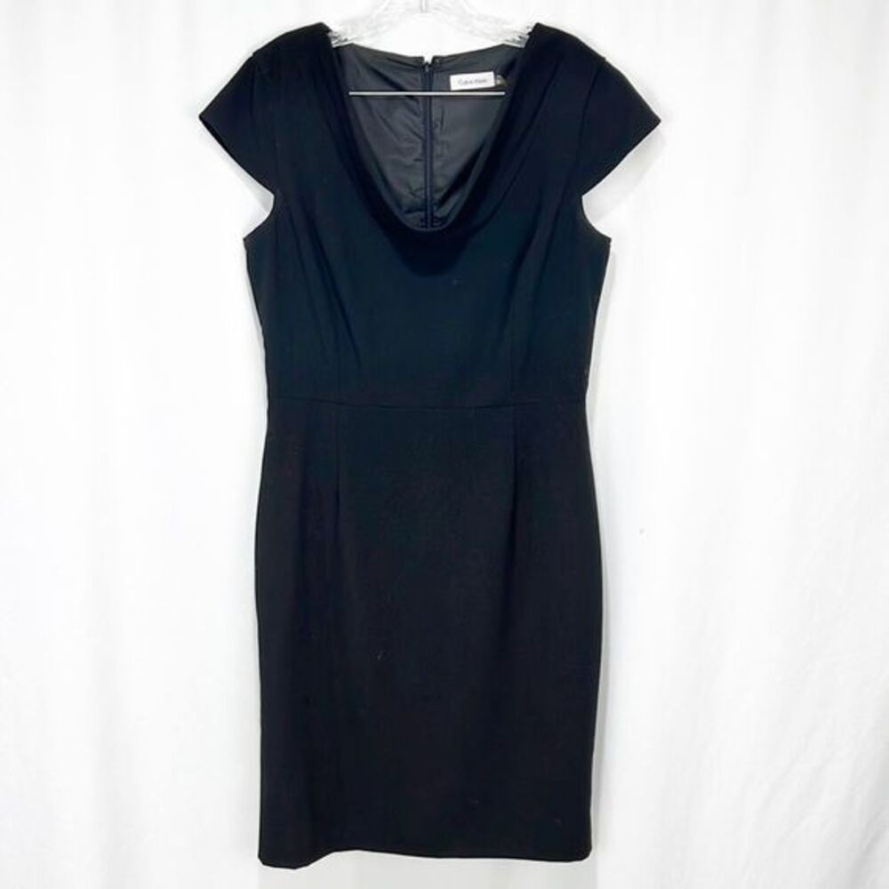 Calvin Klein Black Cowl Neck Sheath Dress size 10
